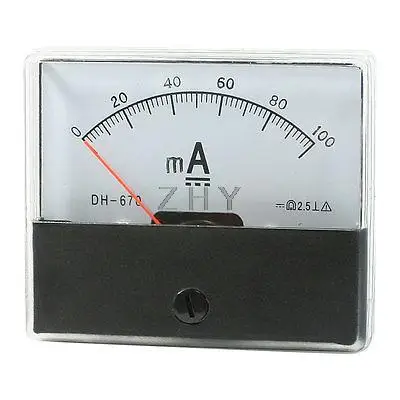 

DH-670 Model Dial Panel Analog Ampere Meter DC 0-100mA
