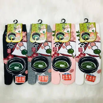 

Two fingered two toed ship socks cartoon Japanese food Matcha socks Tabi ship socks ankle socks