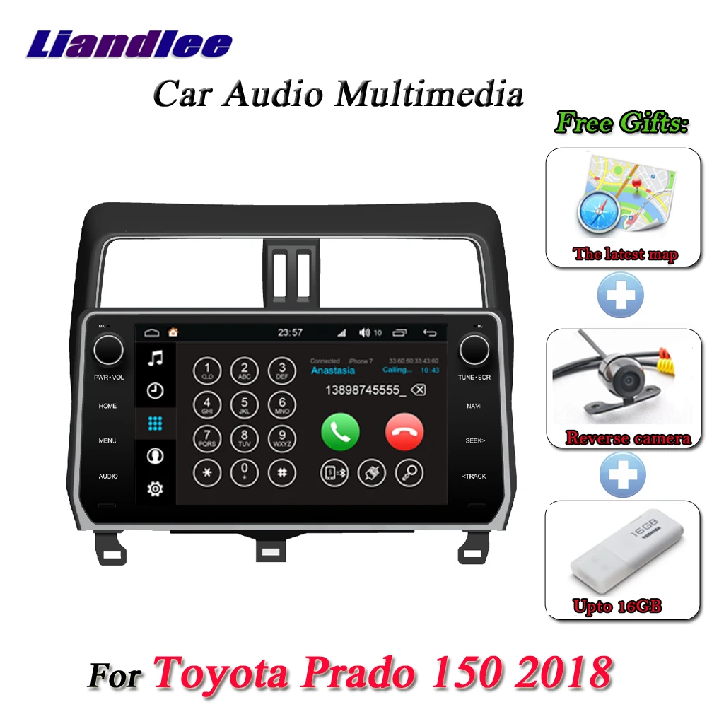 Автомобильное стерео радио для Toyota Prado 150 2018 HD сенсорный экран ЖК дисплей GPS