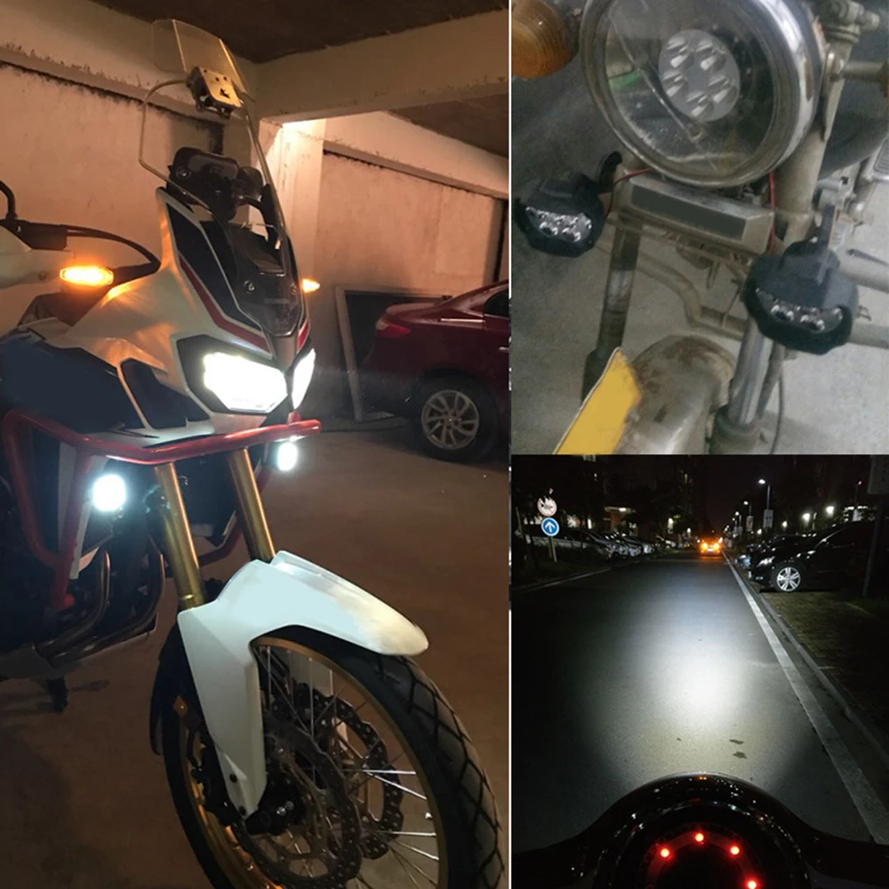 

2pcs 1200LM Motorcycle Fog Light Waterproof Spot LED Headlight 5000K 9-85V Front Lamp Lightings Accessories Set