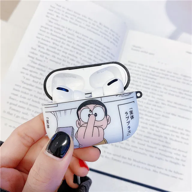 Беспроводной защитный чехол для наушников Buletooth для Airpods 1/2 и Pro, силиконовый чехол с мультипликационным персонажем Doraemon, чехол для наушников