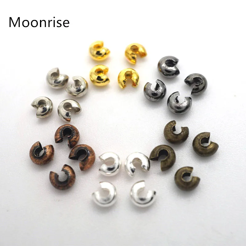 DIY 100//set Round Covers Crimp End Beads Stopper Spacer Beads For Jewelry Making