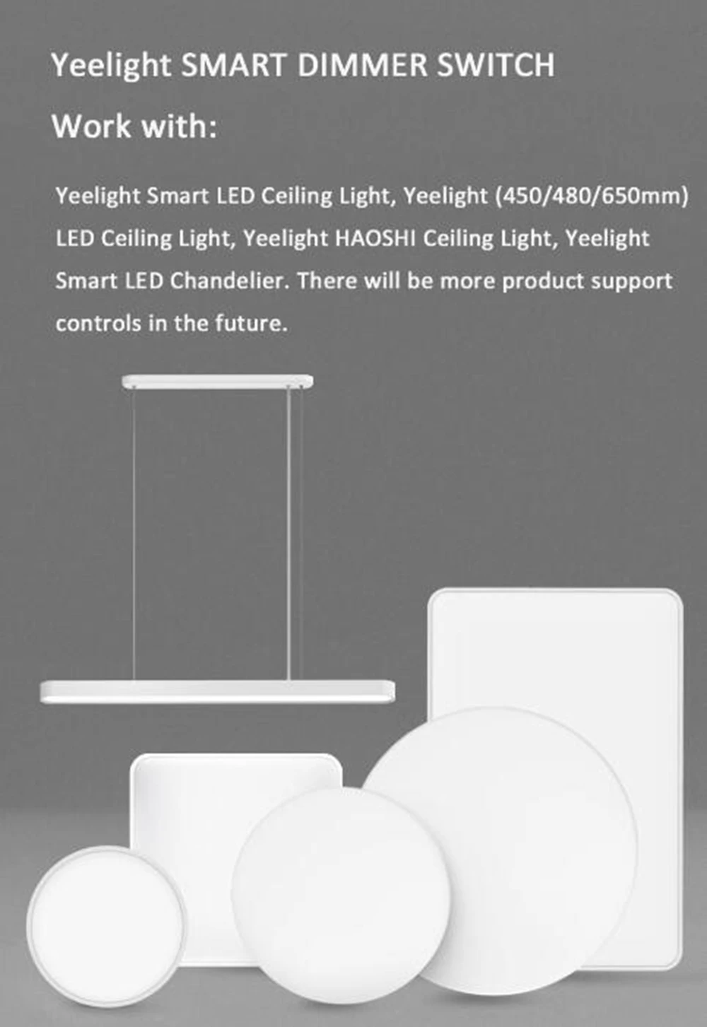 Умный диммер Yeelight беспроводной переключатель настенный выключатель для Mi home App пульт дистанционного управления Yeelight потолочный светильник