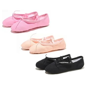 

USHINE Update Quality Yoga Slippers Gym Teacher Yoga Ballet Dance Shoes For Girls Women Ballet Shoes Canvas Kids Children