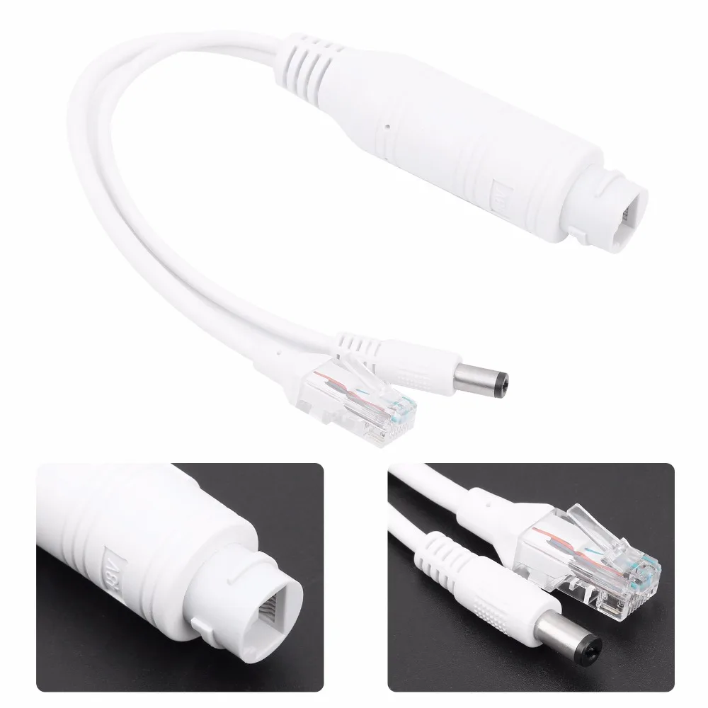 Adaptador a prueba de agua divisor POE 48V a 12V Cable fuente de alimentación módulo inyector divisor POE para cámara IP