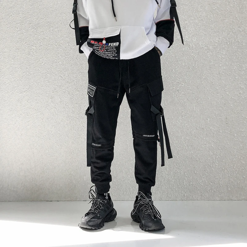 Джоггеры спортивные штаны для мужчин Уличная одежда Pantalones Hombre толстые спортивные штаны с завязками для мужчин s Свободные повседневные брюки размера плюс