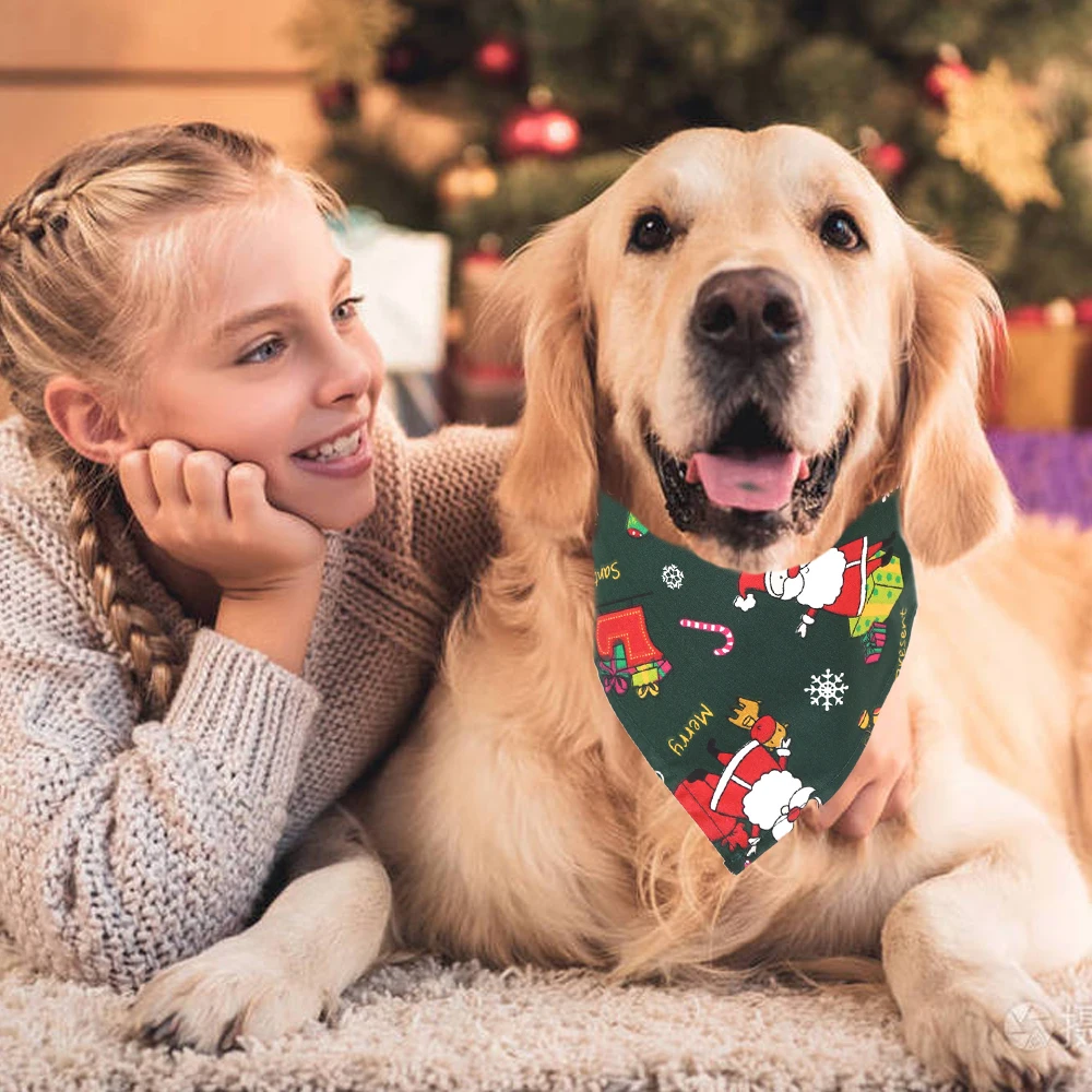 

Pet Dog Bandana Large Pet Scarf Christmas Pet Costume Stylish Bibs Kerchief Accessories For Small Medium Large Dogs Cats Access