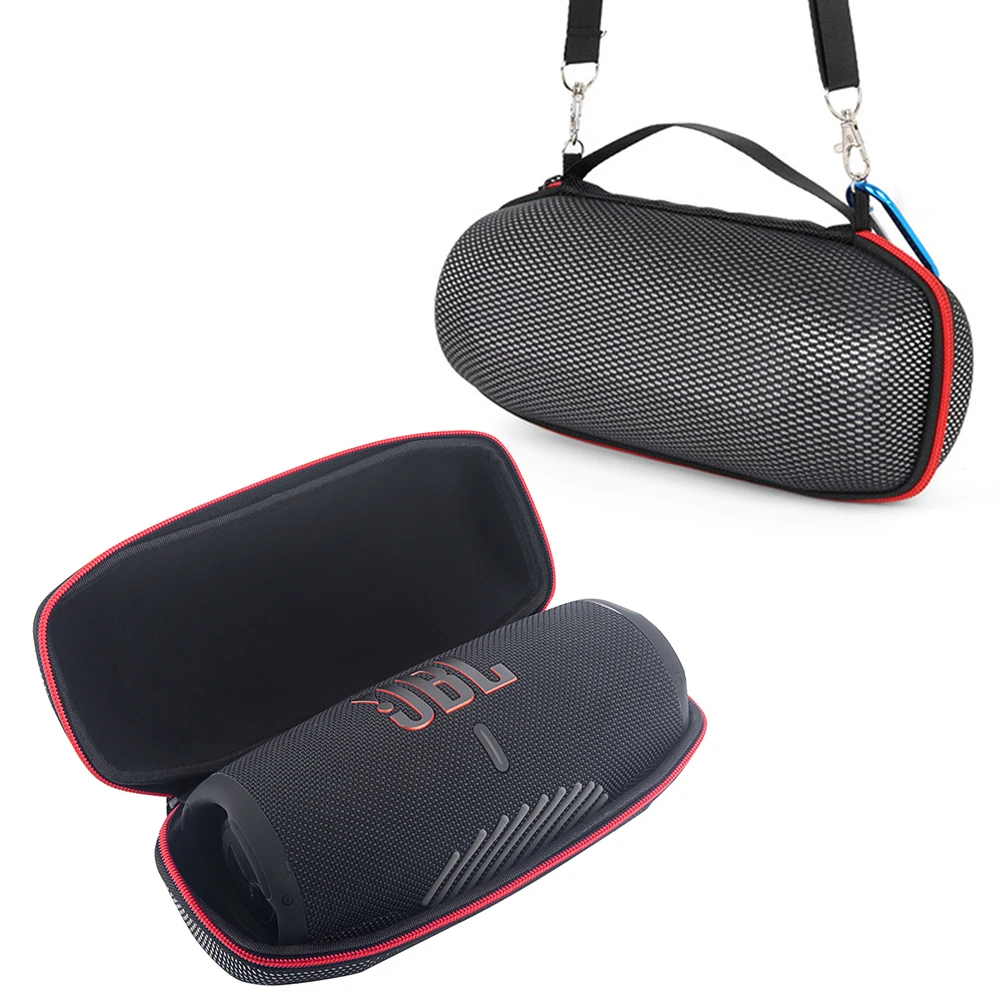 EVA Hard Carrying Travel Case for JBL Charge 5 Charge5 Waterproof Wireless Bluetooth Speaker (Black+Grid) |
