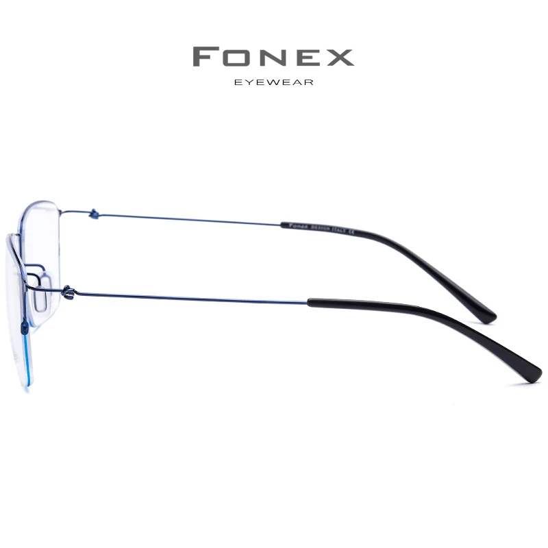 FONEX Титан сплав очка в очках Для мужчин полуоправы ретро солнцезащитные очки по