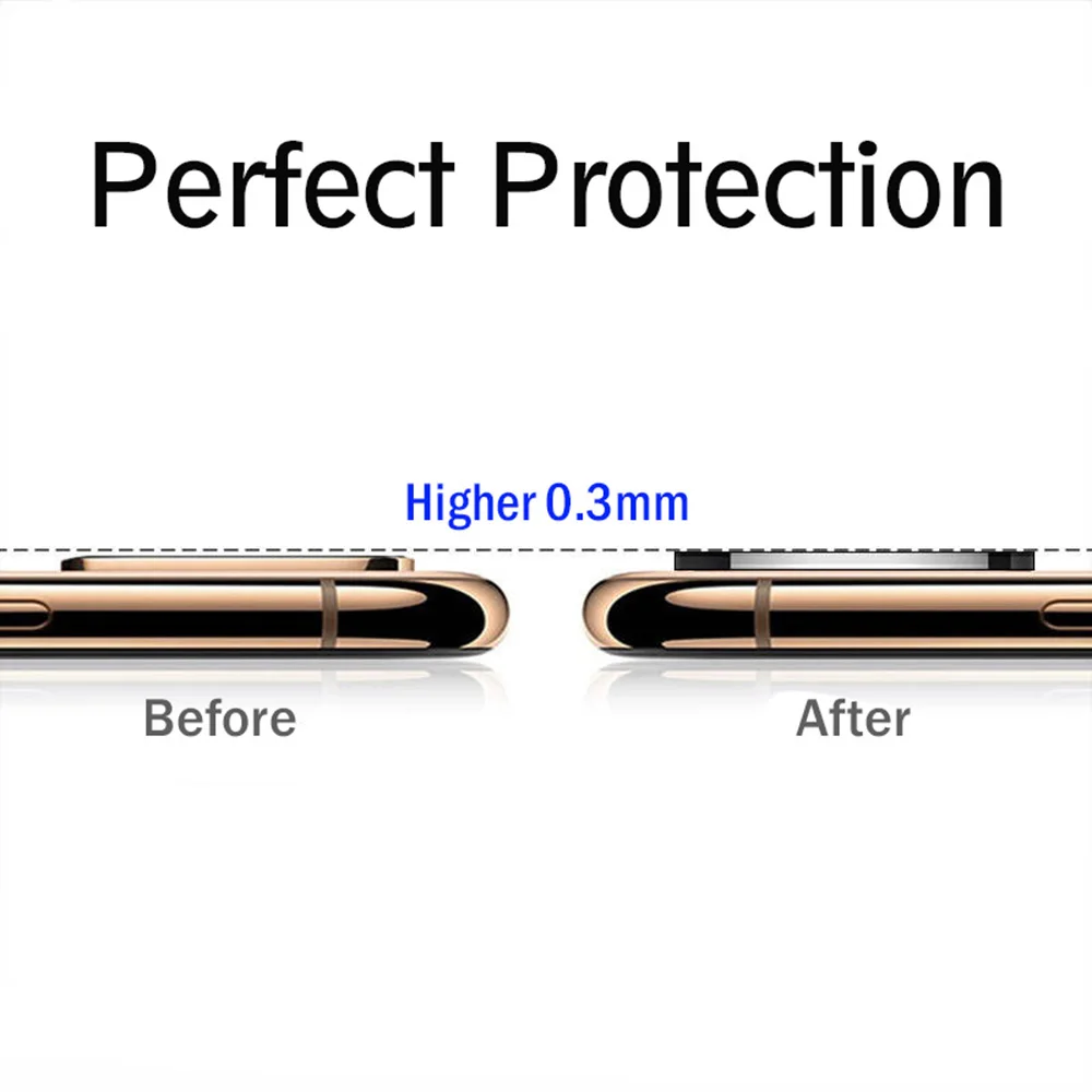 Закаленное стекло для iPhone 11 Pro, чехол для объектива камеры для iPhone X XS MAX, чехол из титанового сплава, задняя крышка для камеры