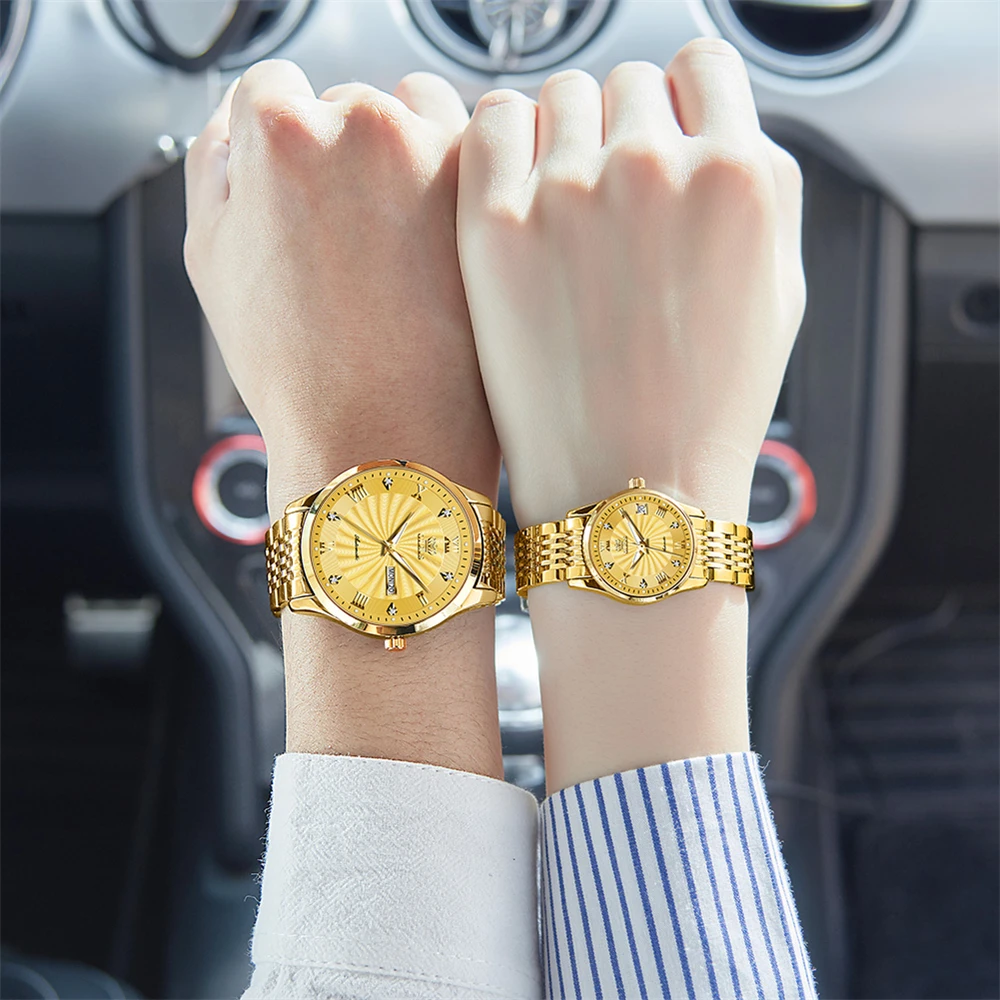 

Olevs-6630 Waterproof Couple Watch Top Brand Luxury Mechanical Watches Original Clock Casual Automatic Wristwatches Rolexable