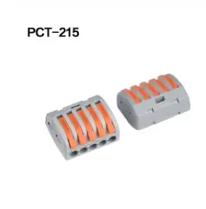 Провода соединители PCT-212 клеммный блок проводник с рычагом 0,08-2,5 мм 214 218 SPL-2 нажимной мини клеммный блок кабельный сплиттер - Color: PCT 215