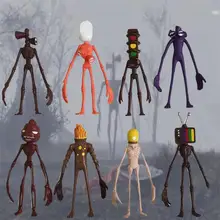 8Pcs/Set Siren Head Toy Action Figure Sirenhead Figure Horror Model Doll Sculpture Shy Guy Urban Legend Foundation Scp 6789 Toys