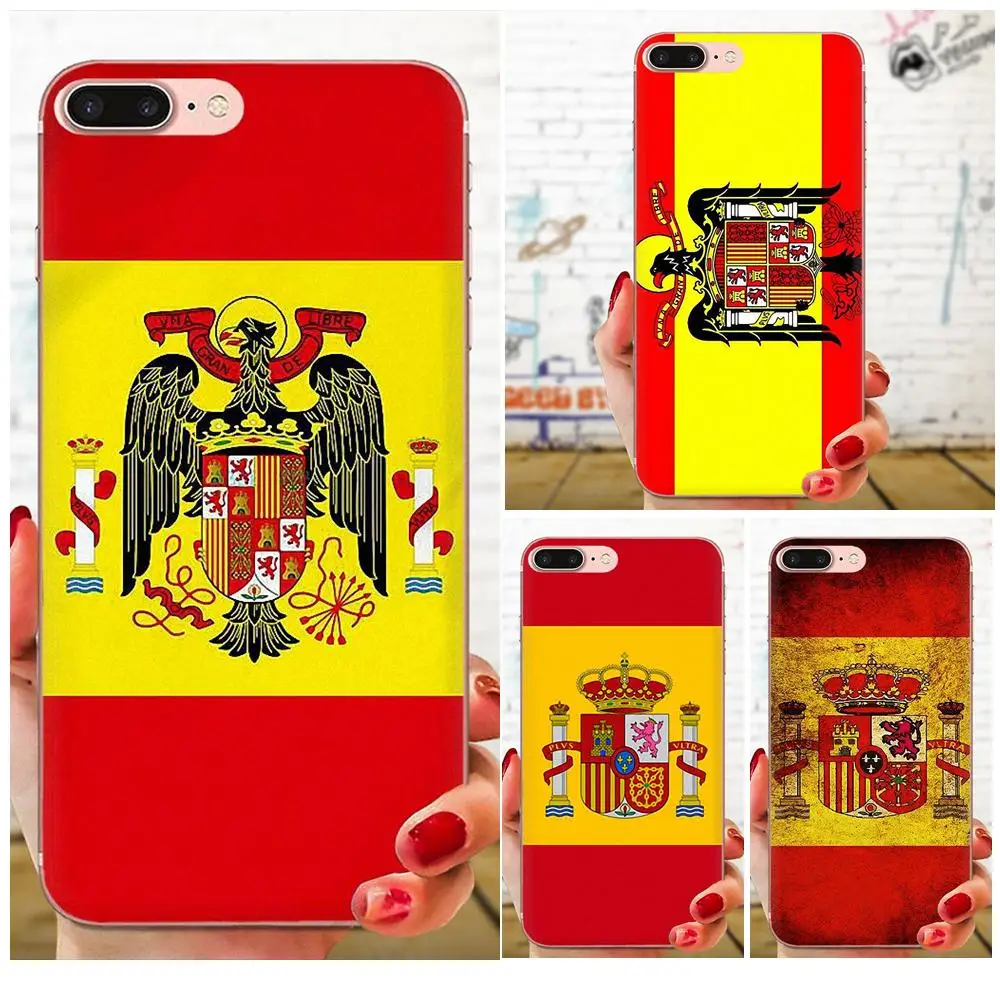 

Soft Silicone TPU Transparent Capa For Galaxy Grand A3 A5 A7 A8 A9 A9S On5 On7 Plus Pro Star 2015 2016 2017 2018 Spanish Flag