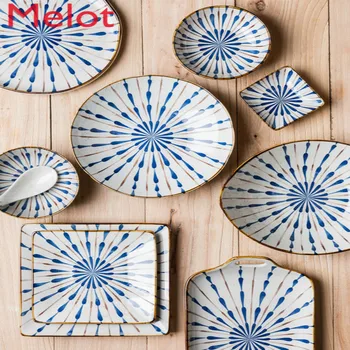 

Japanese-Style Ceramic Bowl Plate Tableware Bowl Dish Set Household Rice Bowl Plate Gift Box Gift Birthday Gift Ceramic Bowl