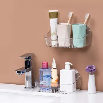 

Bathroom Kitchen Storage Shelf Wall Drain Rack Sponge Holder Basket Organizer