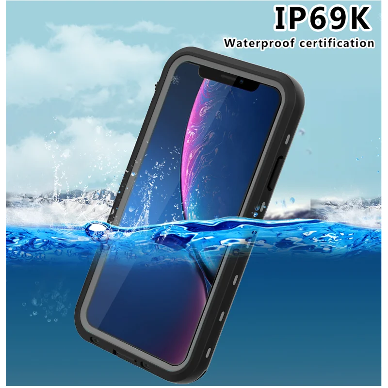 RedPepper IP68 Waterproof Case For IPhone 12 11 Pro Max XS Max XR Diving Underwater Swim Sport Armor Cover Phone Stand IPXM1