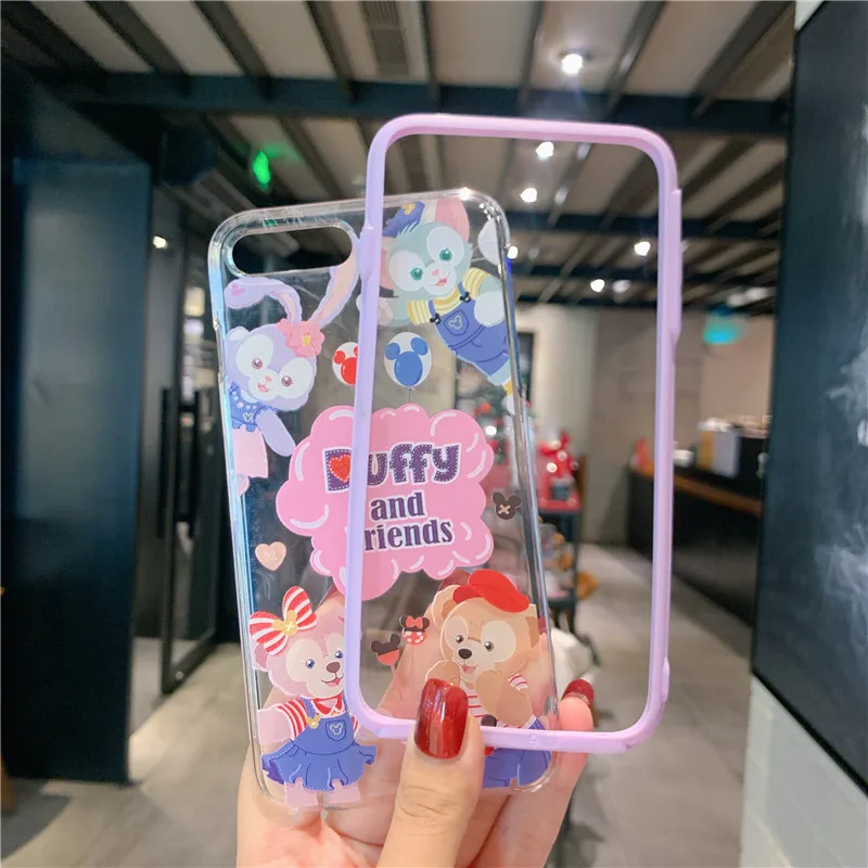 Для iPhone 11 pro Max чехол для телефона с мультяшным медведем+ пленка для экрана из закаленного стекла для iPhone X XS Max XR 7 8 6s Plus прозрачный чехол