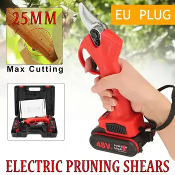 Buy 48V Wireless Electric Rechargeable Scissors Pruning Shears Tree Garden Tool Branches Pruning Tools With 2 Li-ion Battery