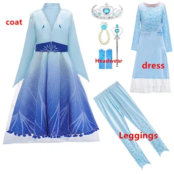 

Girls Dress Christmas Anna Elsa 2 Cosplay Party Vestidos Girl Clothing Elsa Costume Snow Queen Elsa Dress for Halloween Princess