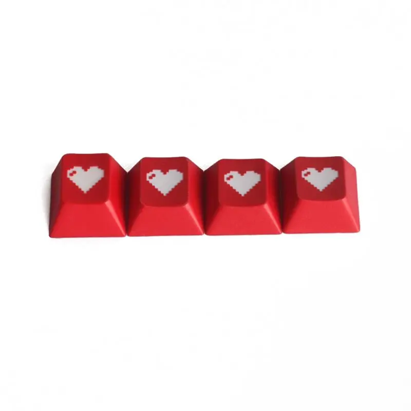 Красная любовь вишня профиль Dip Dye скульптура PBT клавиатура Keycap травление Pixel Heart |