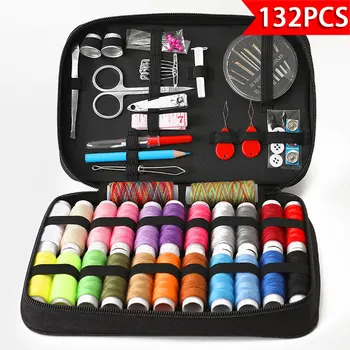 

132PCS DIY Sewing Kits Multi-function Sewing Box Set for Hand Quilting Stitching Embroidery Thread Sewing Accessories