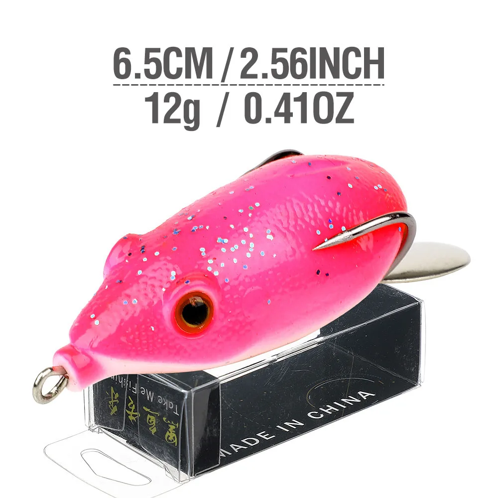 Pink DONQL 1 шт. мягкие приманки лягушка рыболовные приманки с металлическими блестками 6,5 см 12 г Топ воды Рэй лягушка приманки Двойные крючки приманка рыболовные снасти - Цвет: Pink