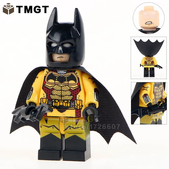 Одиночные кубики «Бэтмен» Red Son Batman-Tire Armor темные ночи: металлические беспощадные летучие мыши, которые смеются, строительные блоки, игрушки для детей - Цвет: Светло-желтый