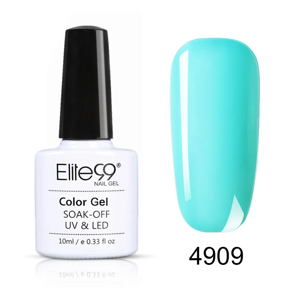 4909 Elite99 Гель-лак Набор UV Vernis Полупостоянный праймер верхнее покрытие 10 мл телесный гель лак для ногтей, маникюр гель лак PolishesNails - Цвет: 4909