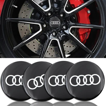 

4pcs black 56.5mm car tire wheel center cover sticker car hubcaps sticker For Audi b5 b6 b7 b8 A3 A4 A4L A5 A6L C5 C6 RS4 RS5 Q3