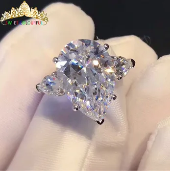 

100%14K Gold 5ct D color VVS1 Moissanite Diamond Ring Wedding ring With national certificate H1-13