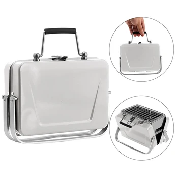 

2020 New Fashion Folding Box Portable BBQ Grill Mini 1906 Kitchen Accessories Briefcase BBQ Grill For Outdoor Camping Cooking