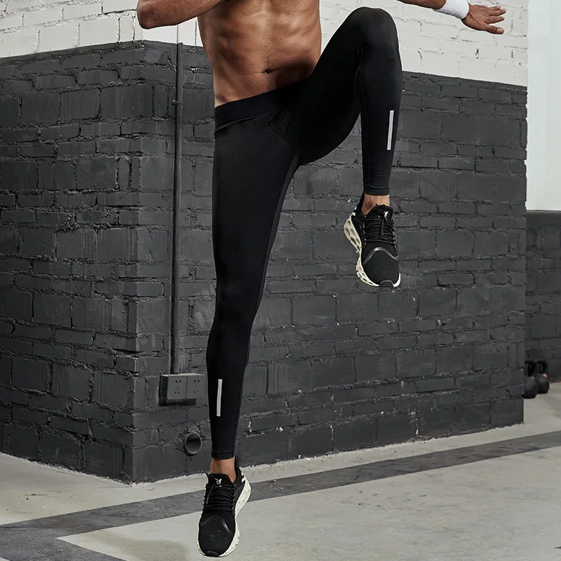 

2019 New Style Quick-Dry Sports Yoga Pants Fitness Pants Men's Sports Elasticity Night Light Running Trousers