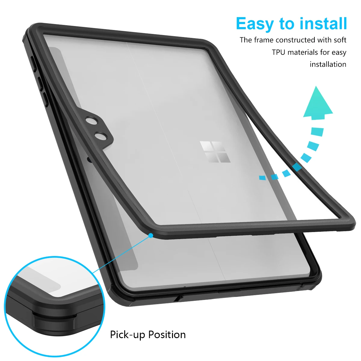 Для microsoft Surface Go 10 дюймов Чехол IP68 водонепроницаемый ударопрочный 360 градусов