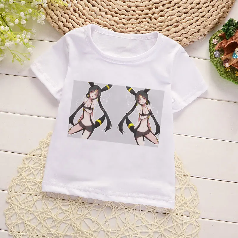 Новые японские футболки для мальчиков с принтом Kawaii для девочек летние рубашки для малышей белая одежда футболка для девочек модная забавная повседневная одежда - Цвет: 3565