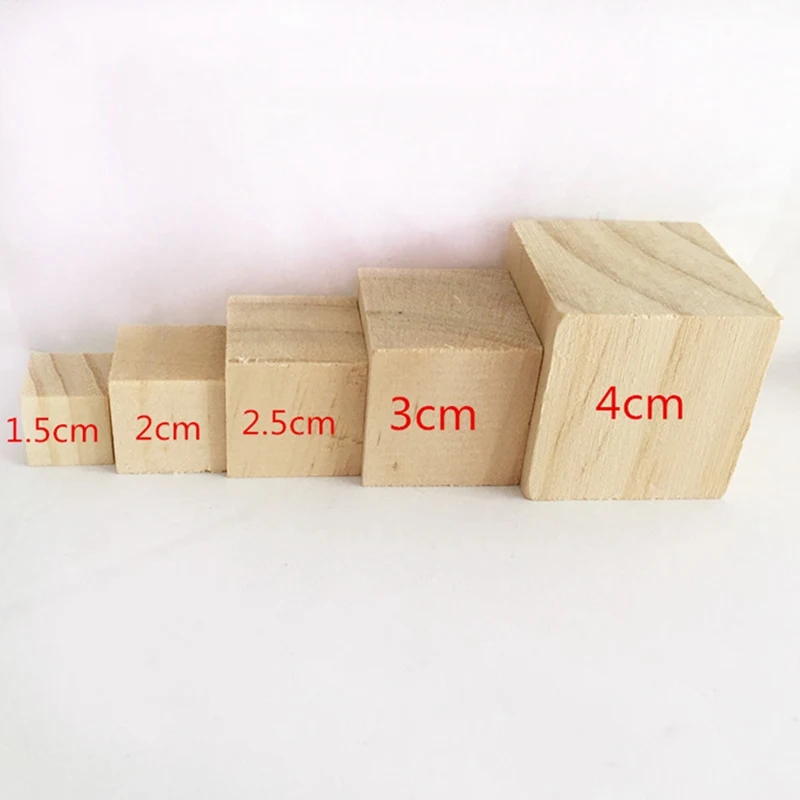 Set of 16 pcs 1 1/2 inch (4 cm) Unfinished Wood Blocks for wood crafts  wooden cubes wood blocks - AliExpress