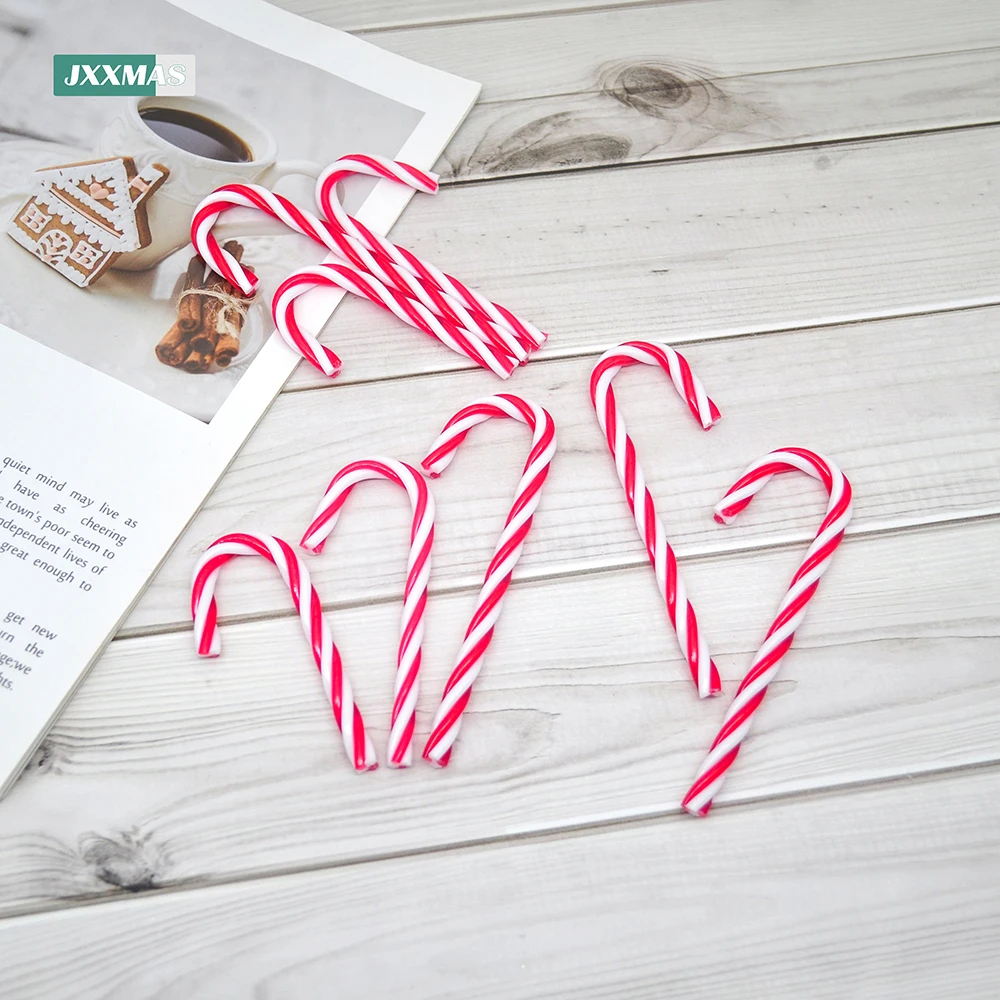 Christmas Pendant Plastic Candy Cane Artificial Lollipop Home Xmas Tree Decoration New Year Children's Gift Natal Navidad