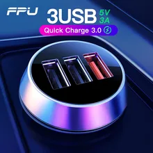FPU USB Автомобильное зарядное устройство 3 порта Быстрая зарядка 3,0 QC3.0 QC зарядное устройство для мобильного телефона для iPhone Xiaomi Tablet 3A быстрое...(China)