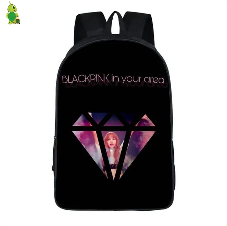 Kpop Черный Розовый Рюкзак Школьные сумки для подростков мальчиков девочек Jisoo/Jennie/Rose/Lisa дорожные сумки Повседневный рюкзак для ноутбука - Цвет: 20