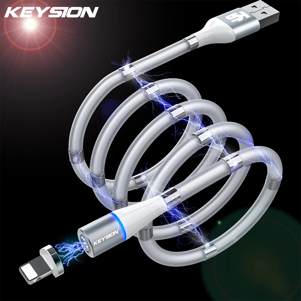 KEYSION 3A Quick Magnetic Charger 3.0 Micro USB Cable for iPhone Samsung Xiaomi Fast Phone Charging Cord Type C | Мобильные телефоны