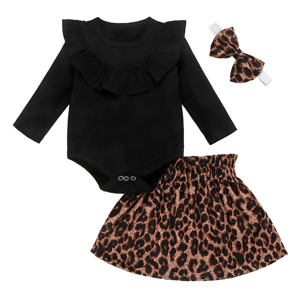 Комбинезон с оборками для маленьких девочек; боди с леопардовым принтом; юбка; одежда для детей; Новинка года;# Y5