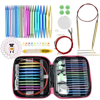 

Sweater Knitting Needle Weave Tools Kits Crochet Hook Ring Needle Sleeve DIY Sewing Tools with Storage Bag Knitting Craft
