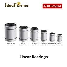 4/10Pcs LM6UU LM8SUU LM8UU LM10UU LM12UU LM16UU Linear Buchse CNC Linear Lager für 3D Drucker Stangen Linear schiene Welle Teile.