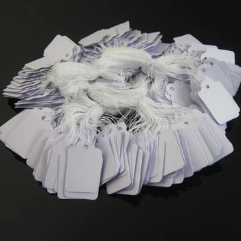 

100x White Price Tags Marking Paper Tags Writable Display Label - String Jewelry Clothing Tags (1.38x0.87 inch)
