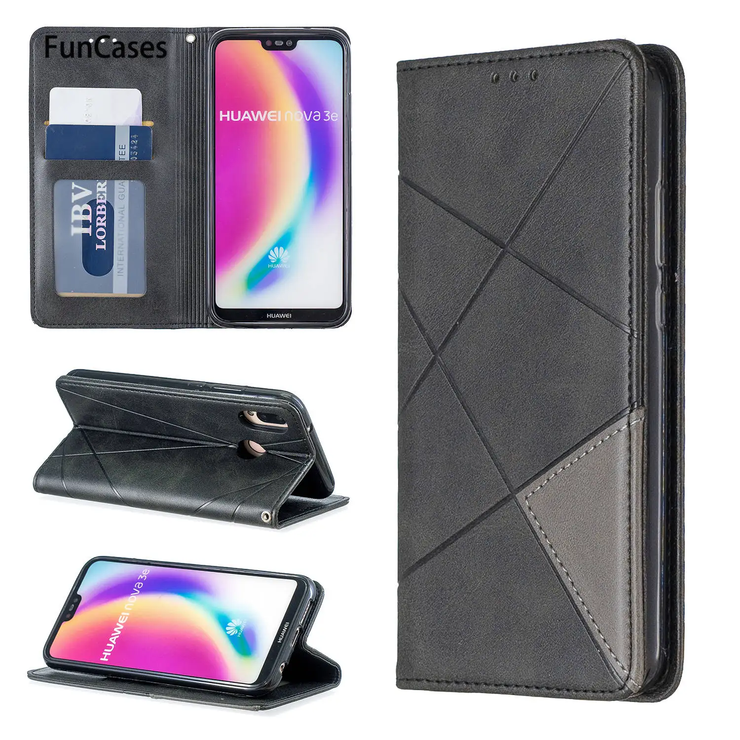 P20 Lite 2019 ТПУ чехлы для huawei Csse Diamond Коув S Ascend capinha Nova 3e PU кожаный чехол книги |