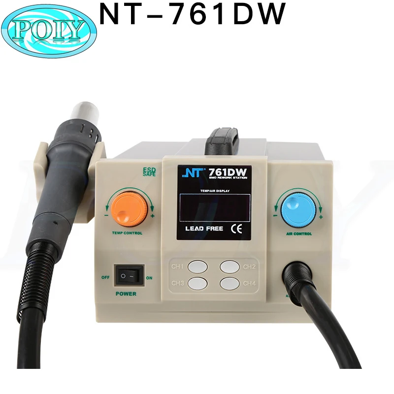 Новое поступление NT 761DW 700 Вт паяльная станция комплект цифровая паяльная станция горячего воздуха пистолет 100-450 градусов лучше чем Быстрая зарядка
