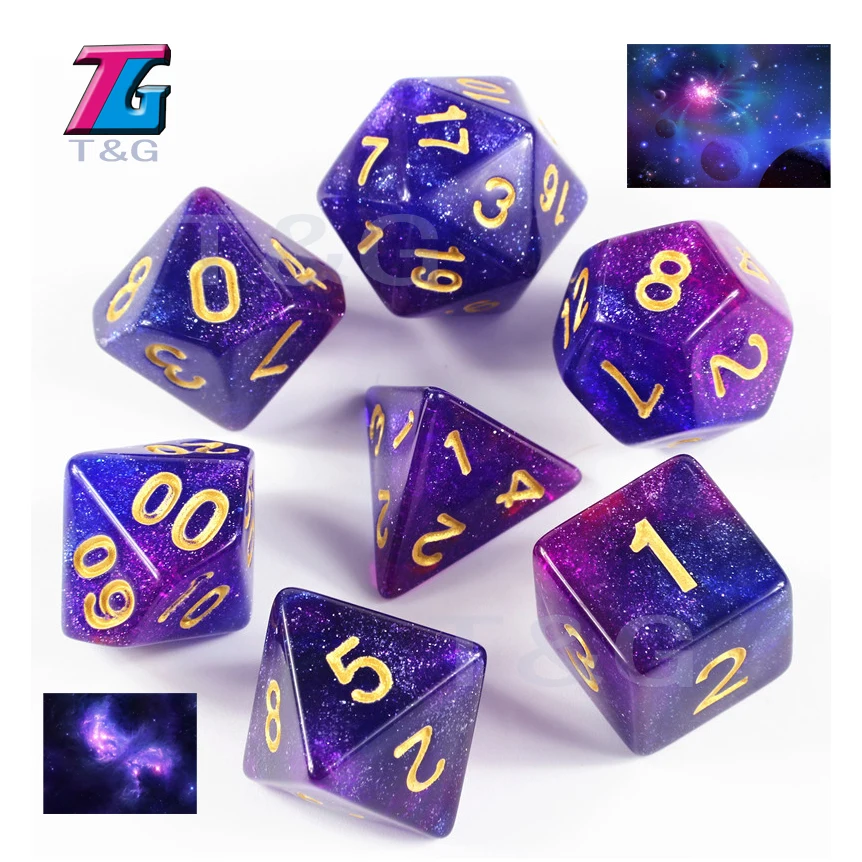 Горячие Акриловые многогранные кости для TRPG DND настольной игры|Кубики| |
