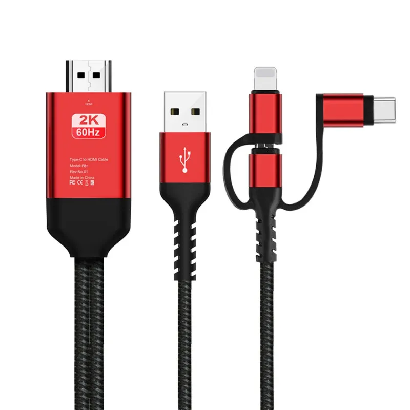 4K 3в1 Micro usb type C к HDMI Кабель-адаптер для IPhone X 6 7 8 IPad samsung S8 S9 IOS Android телефон к телевизору HD tv