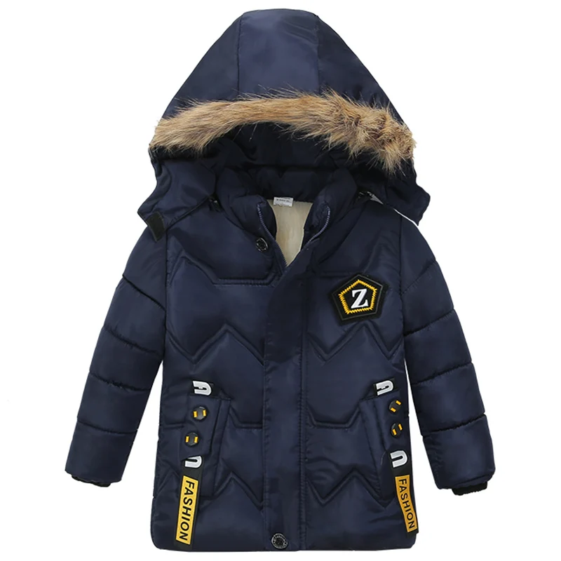 Зимняя куртка для мальчиков; плотная теплая верхняя одежда с капюшоном; пальто для детей; куртки для мальчиков; хлопковое пальто; детская одежда для мальчиков; От 2 до 5 лет