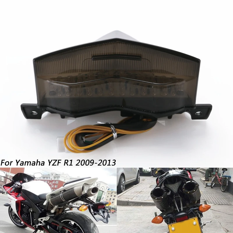 For Yamaha YZF R1 2009 2010 2011 2012 2013 Rear Tail Light Brake Turn  Signals Integrated LED Light Motorcycle Accessories